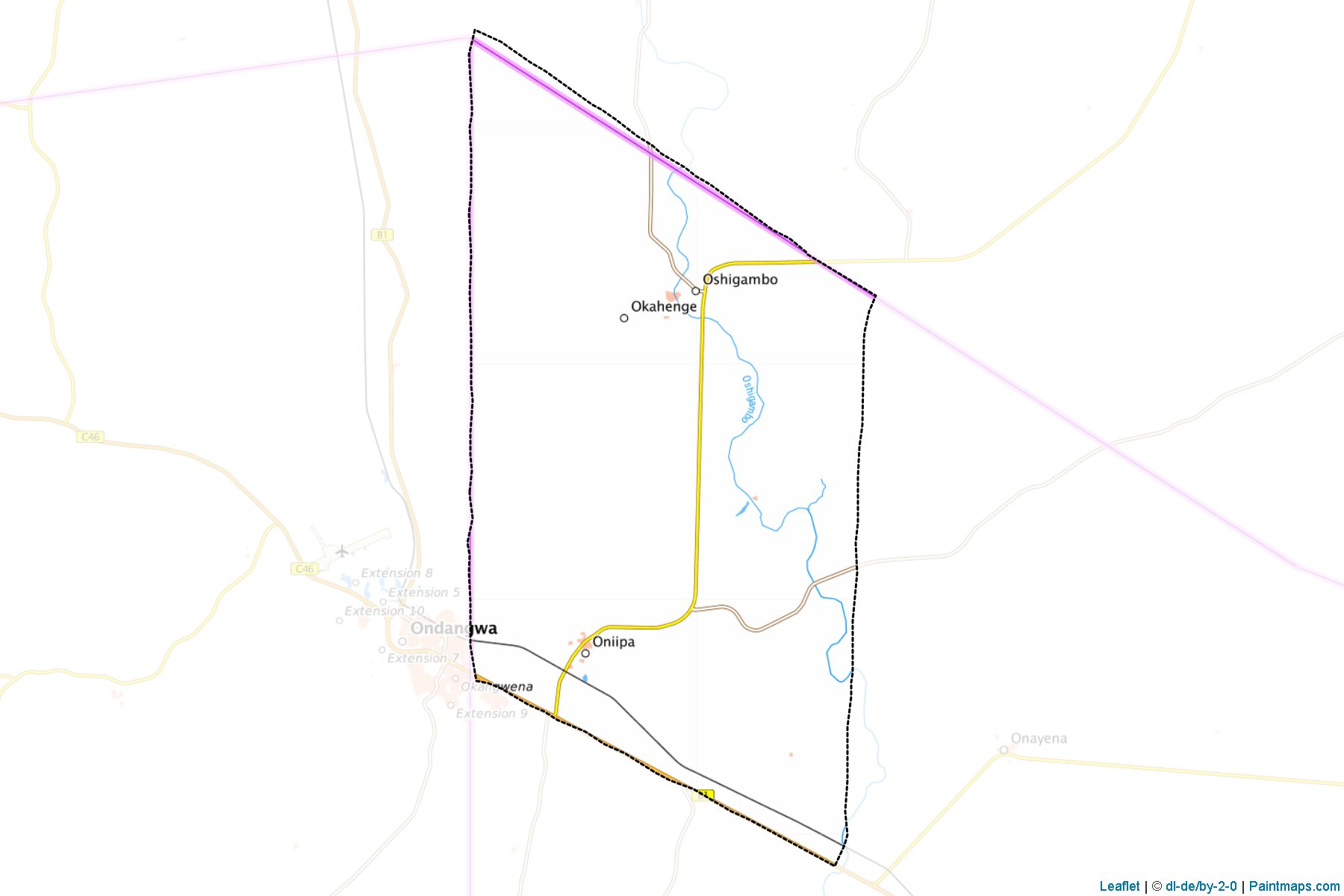 Muestras de recorte de mapas Oniipa (Oshikoto)-1