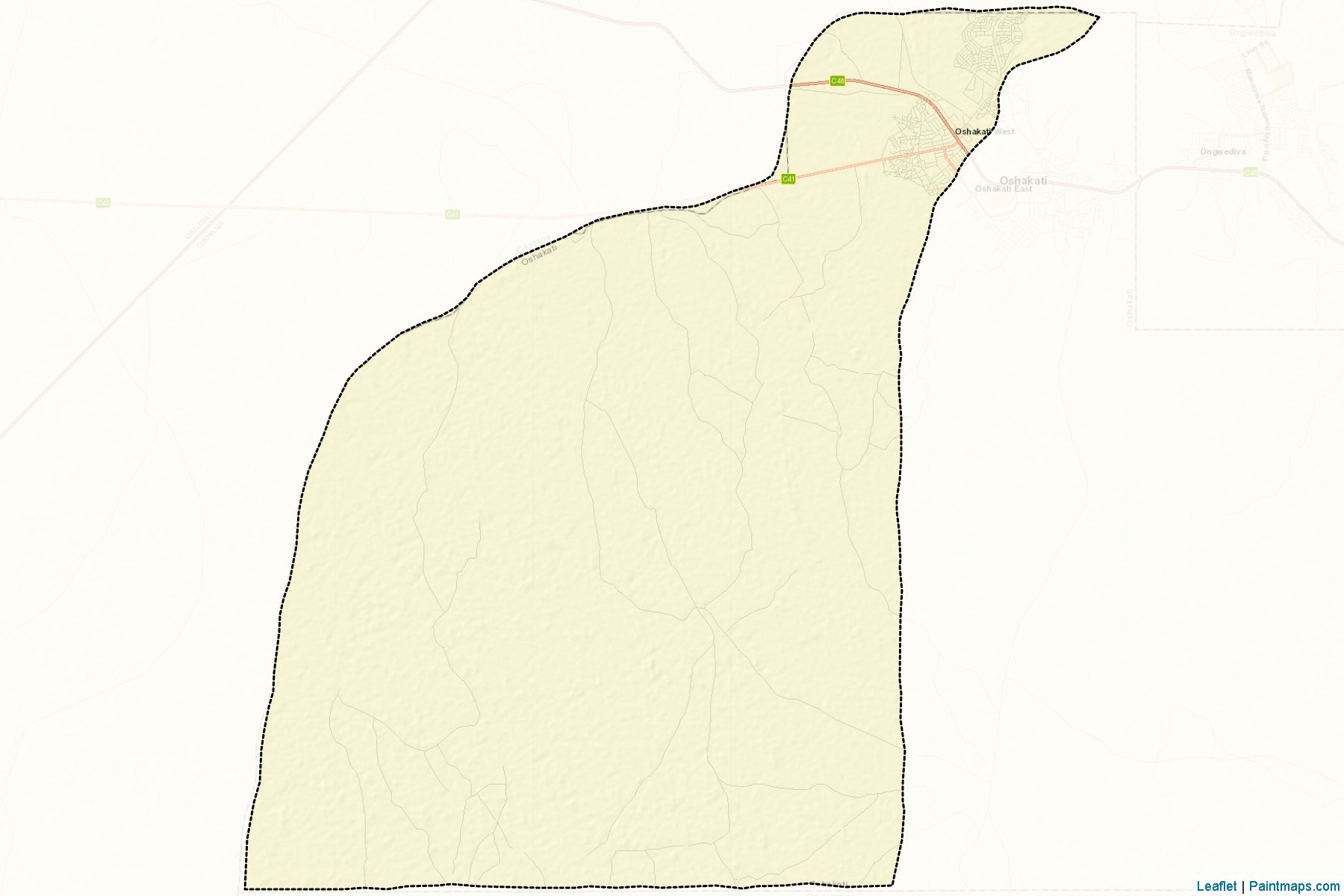 Muestras de recorte de mapas Oshakati West (Oshana)-2