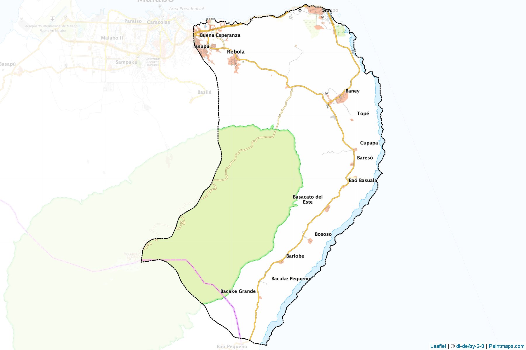 Muestras de recorte de mapas Baney (Bioko Norte)-1