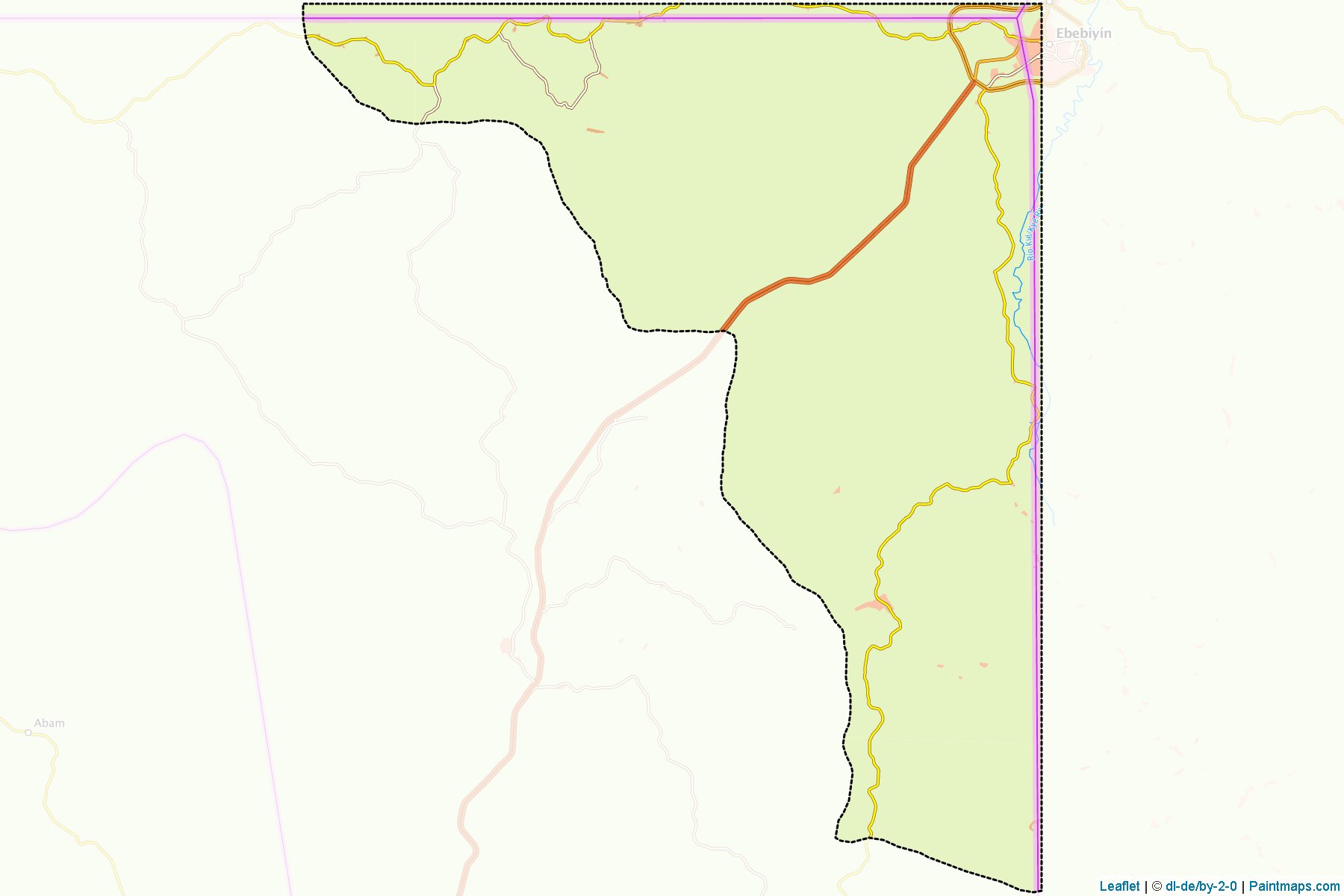 Muestras de recorte de mapas Ebebiyin (Kié-Ntem)-1