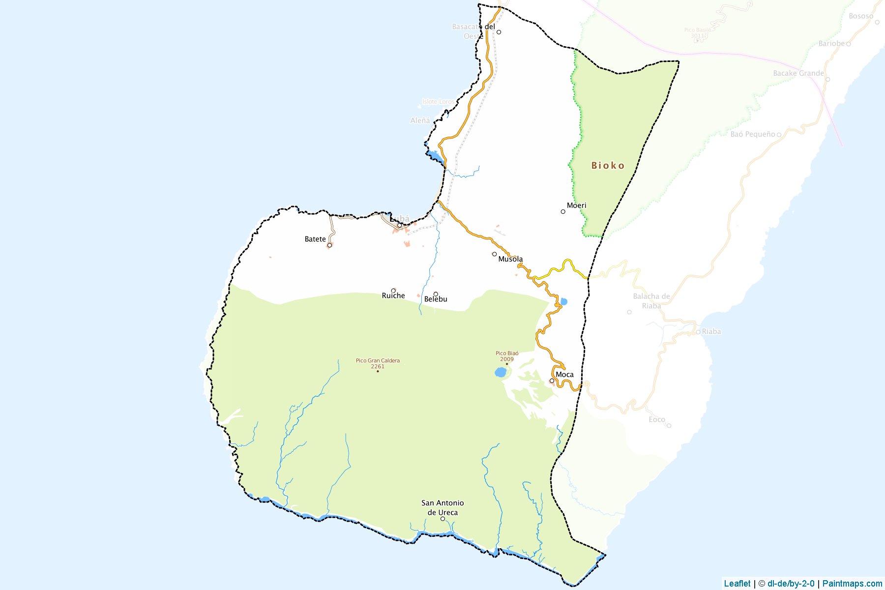 Muestras de recorte de mapas Luba (Bioko Sur)-1