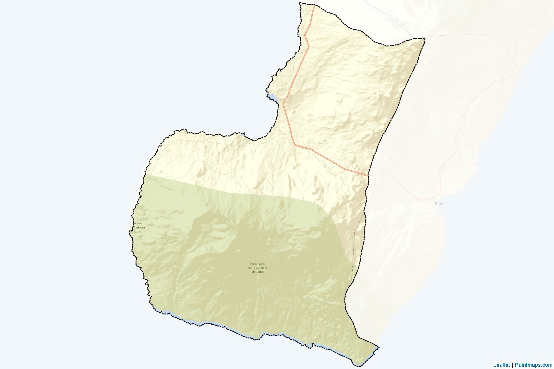 Muestras de recorte de mapas Luba (Bioko Sur)-2