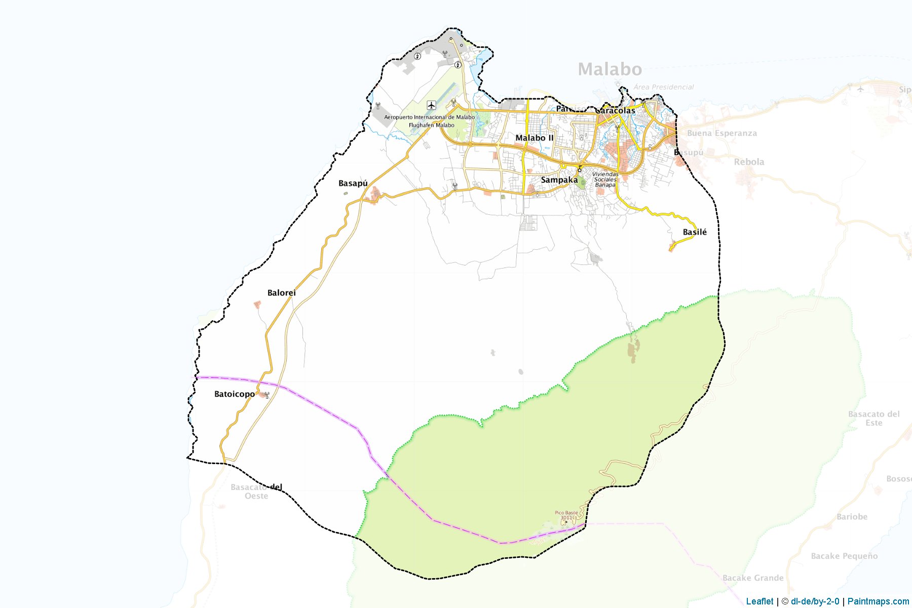 Muestras de recorte de mapas Malabo (Bioko Norte)-1