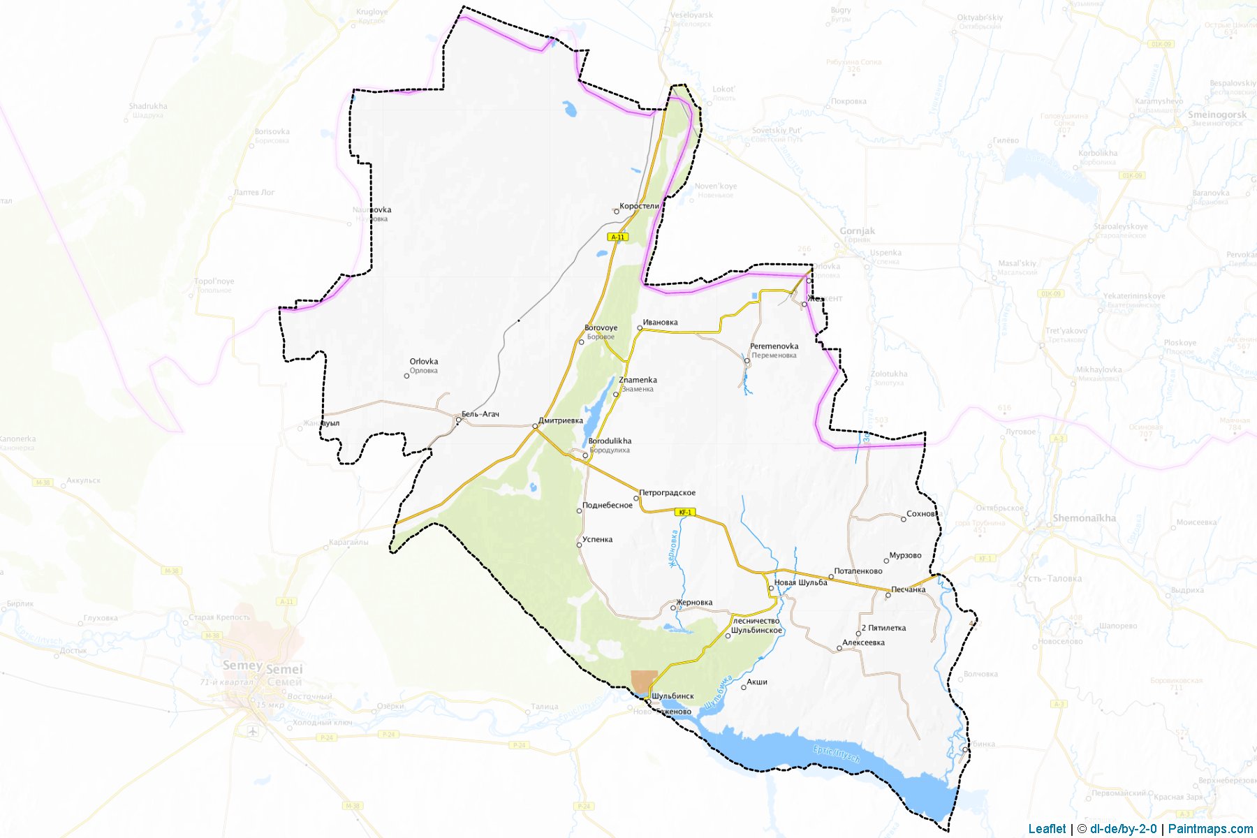 Muestras de recorte de mapas Borodulikhinskiy (East Kazakhstan)-1