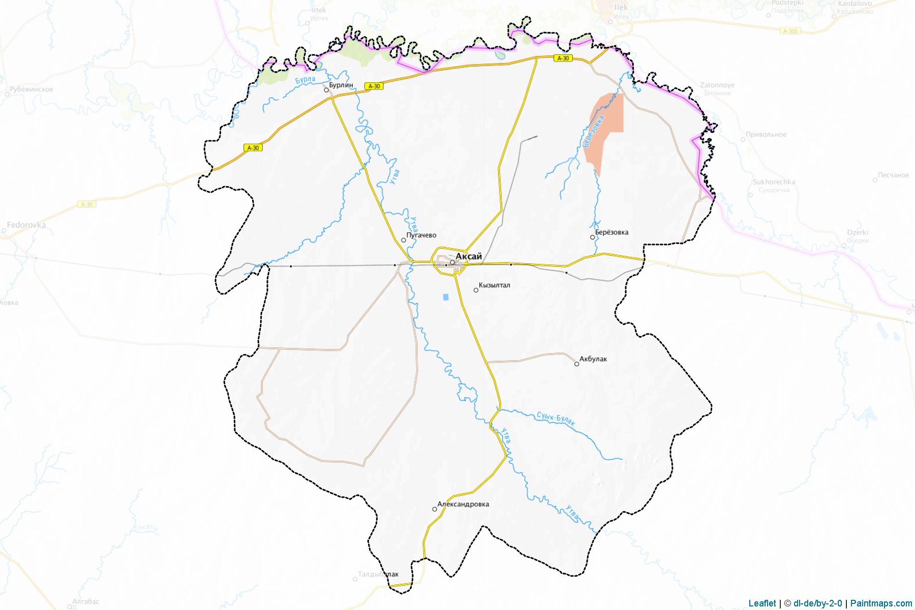 Muestras de recorte de mapas Burlinskiy (West Kazakhstan)-1