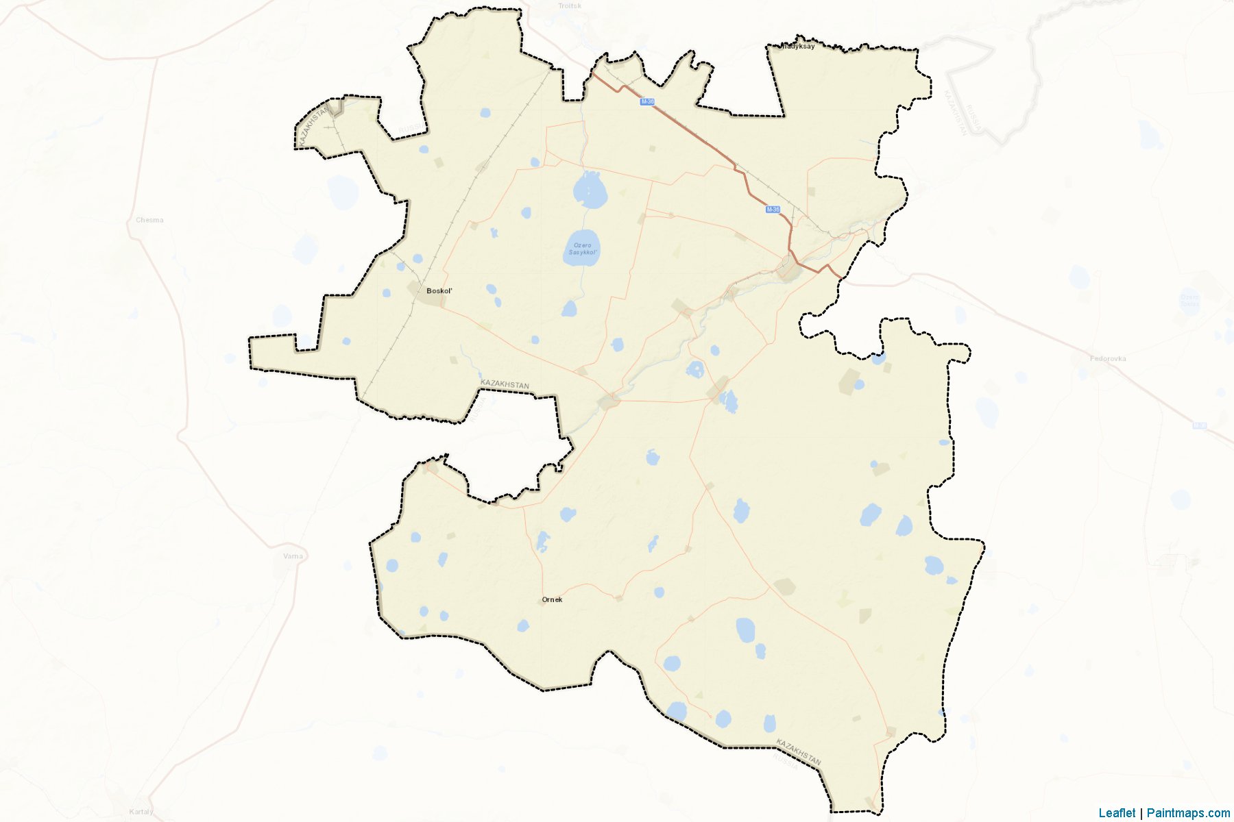 Muestras de recorte de mapas Karabalykskiy (Qostanay)-2