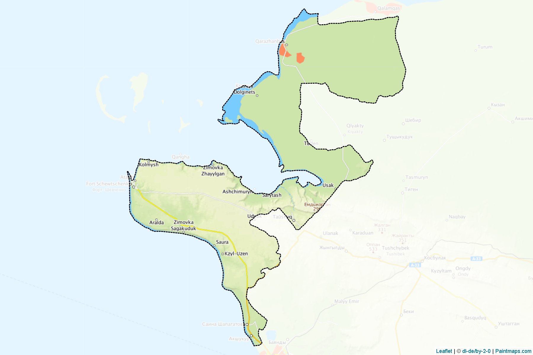 Muestras de recorte de mapas Tupkaraganskiy (Mangghystau)-1