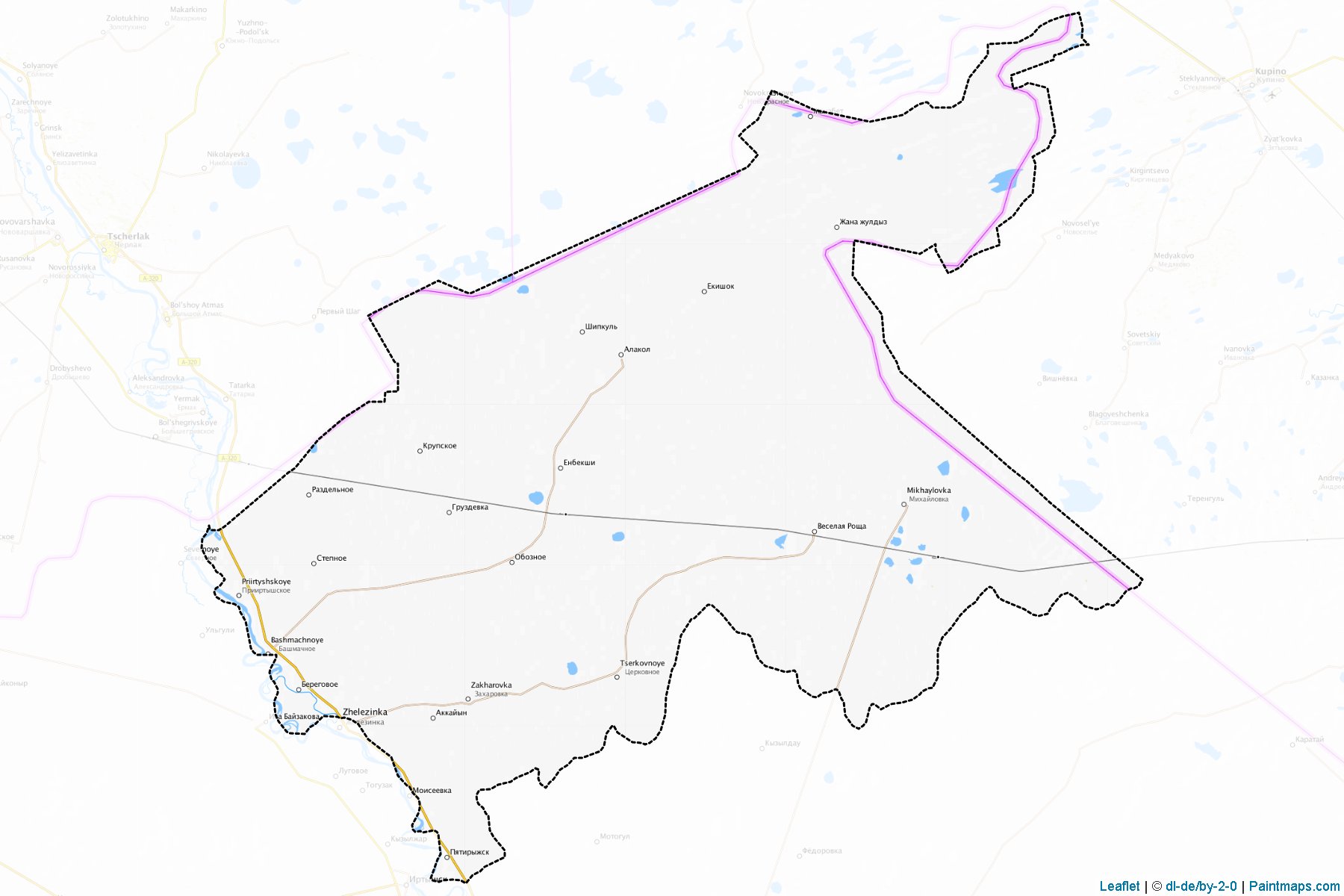 Muestras de recorte de mapas Zhelezinskiy (Pavlodar)-1