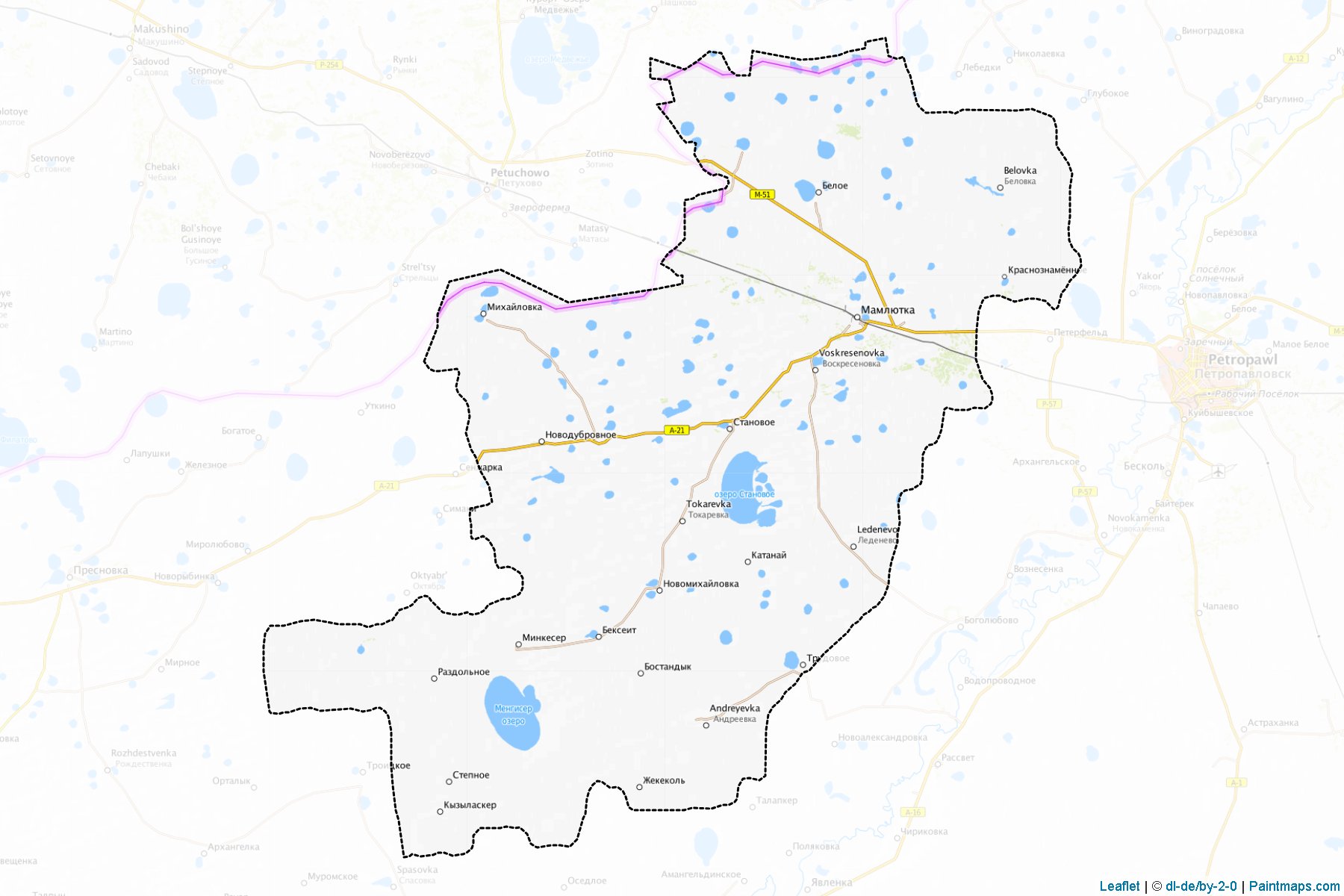 Muestras de recorte de mapas Mamlyutskiy (North Kazakhstan)-1