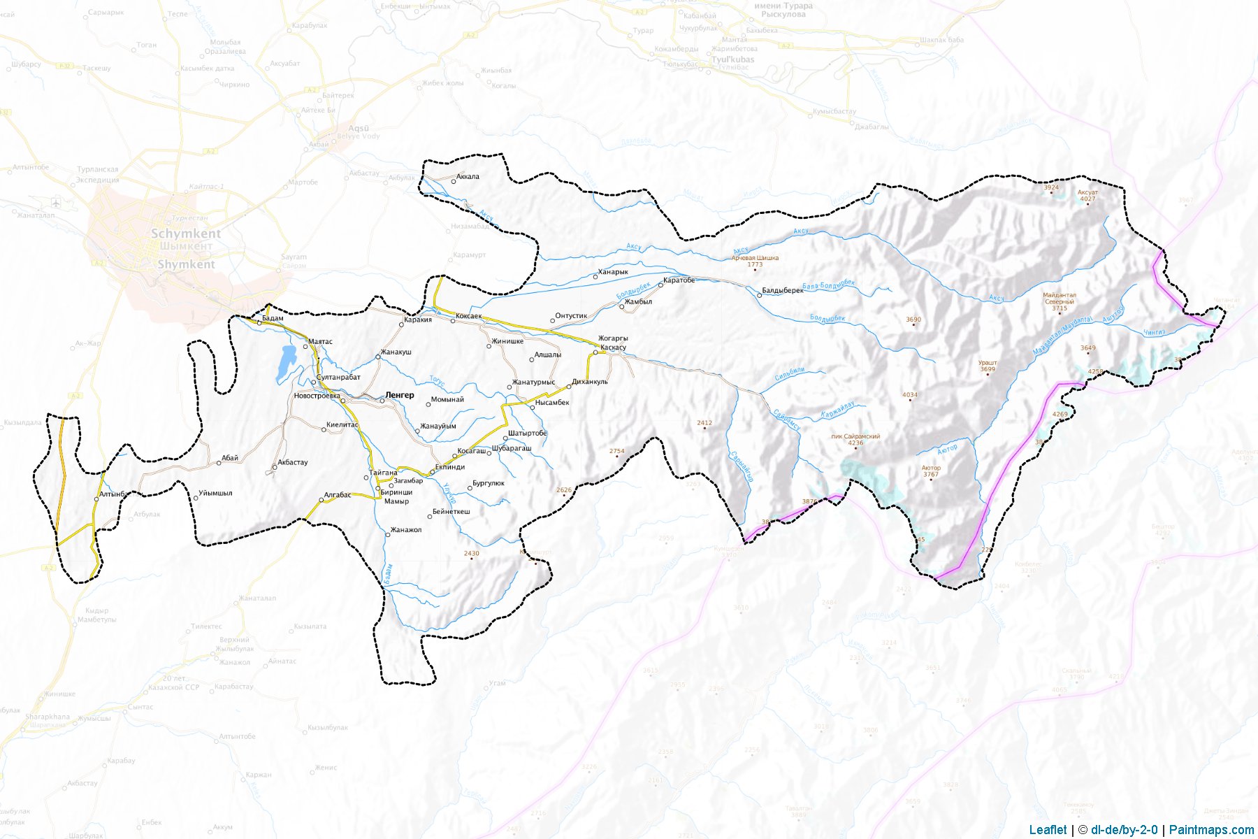 Muestras de recorte de mapas Tolebiyskiy (South Kazakhstan)-1