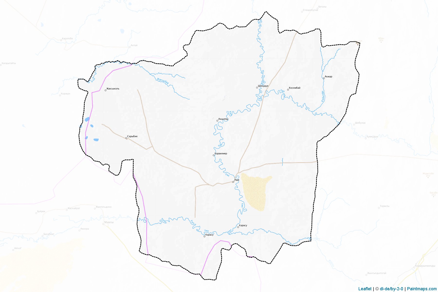 Muestras de recorte de mapas Uilskiy (Aqtöbe)-1