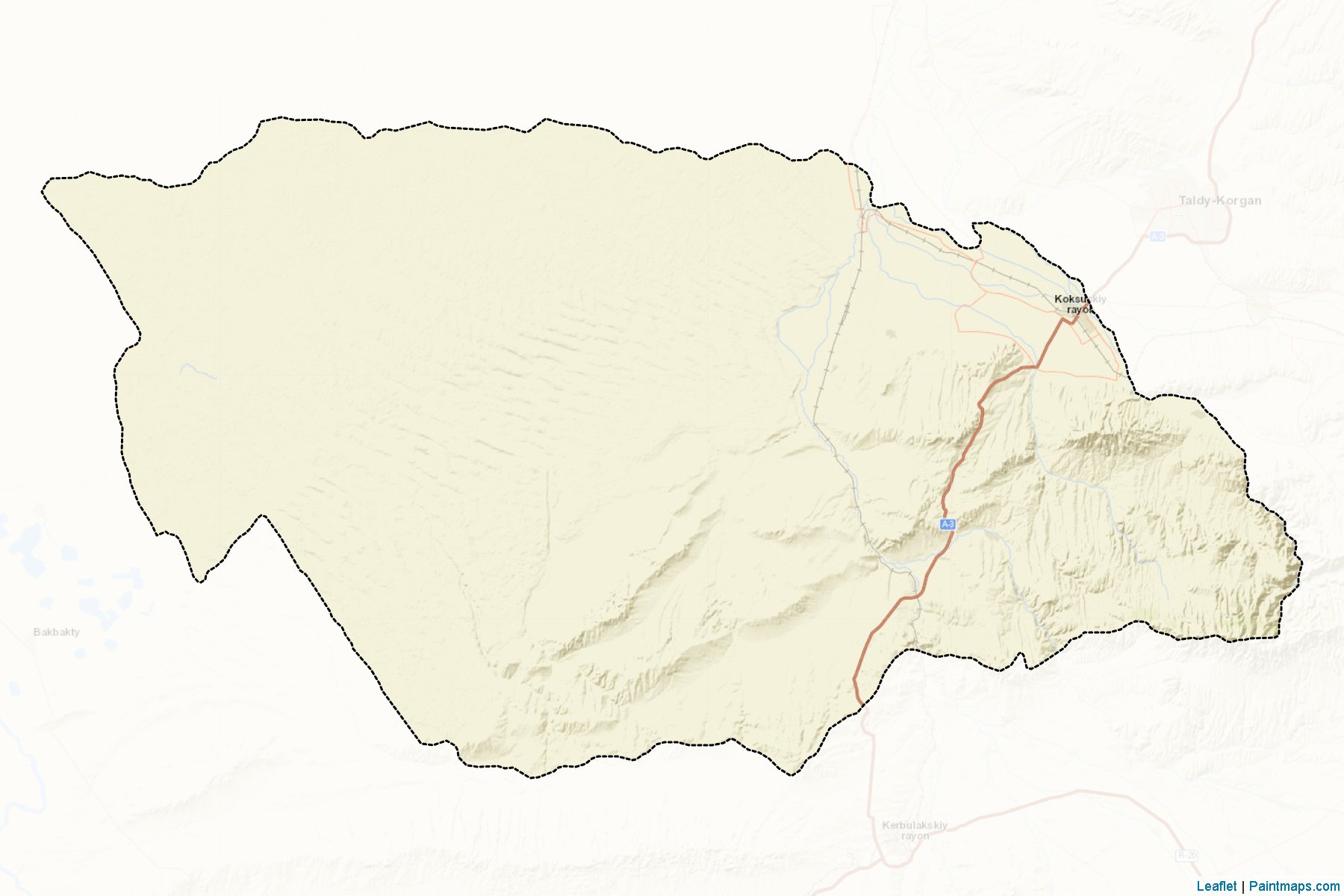 Muestras de recorte de mapas Koksuskiy (Almaty)-2