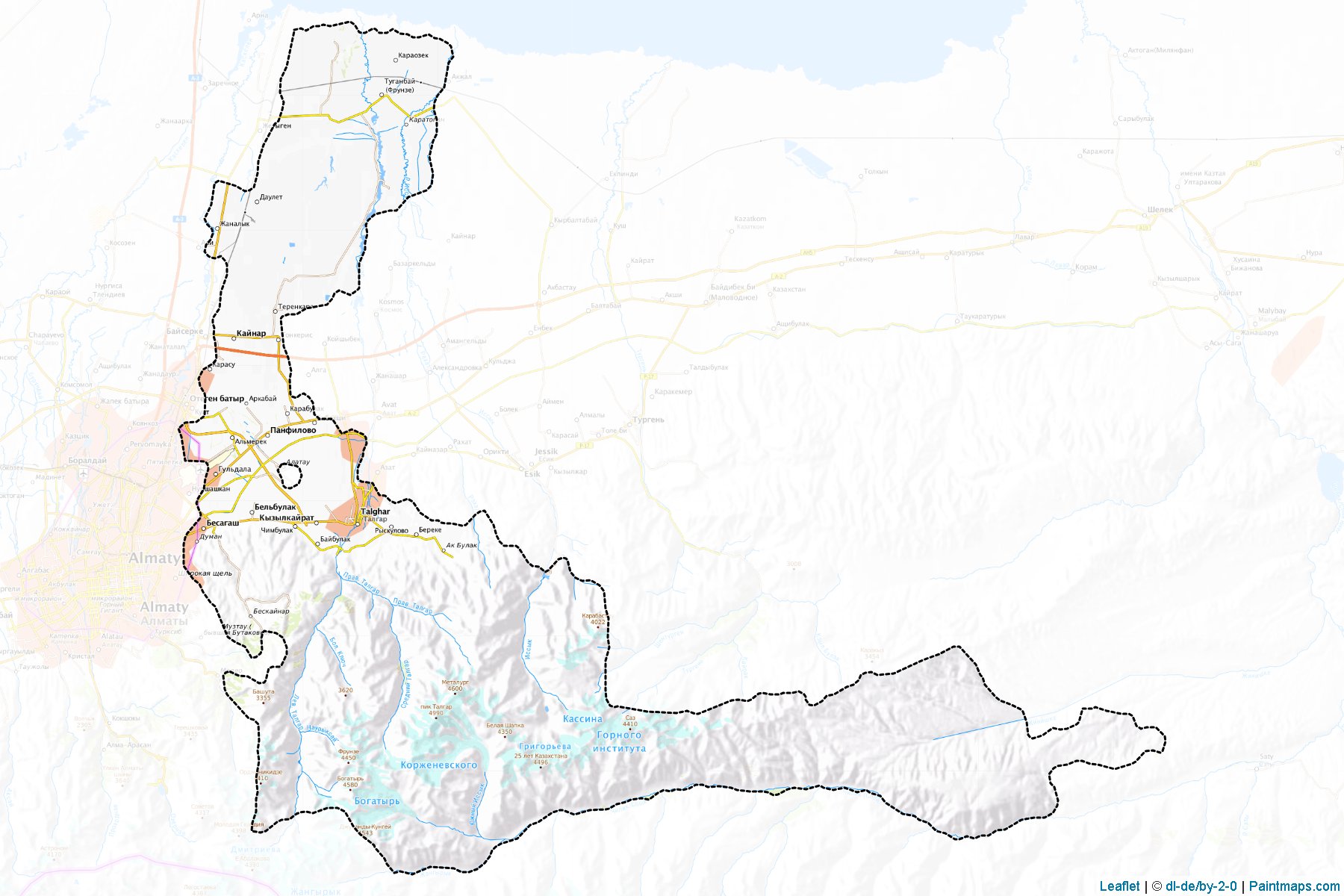 Muestras de recorte de mapas Talgarskiy (Almaty)-1