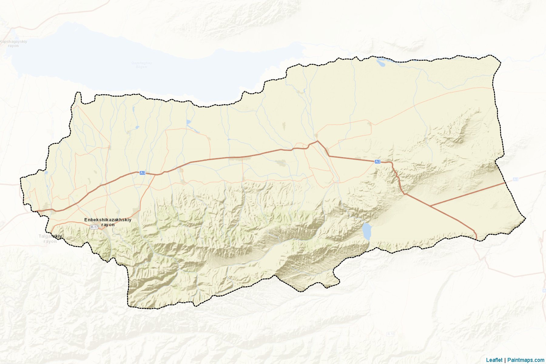 Muestras de recorte de mapas Enbekshikazakhskiy (Almaty)-2