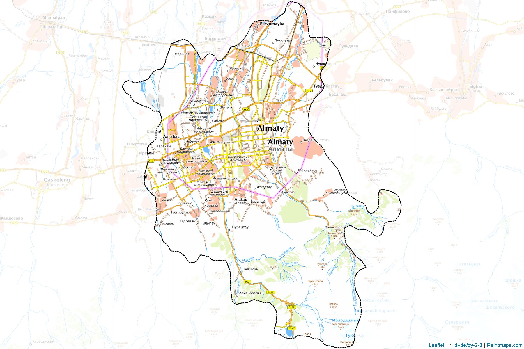 Muestras de recorte de mapas Almaty (Almaty City)-1