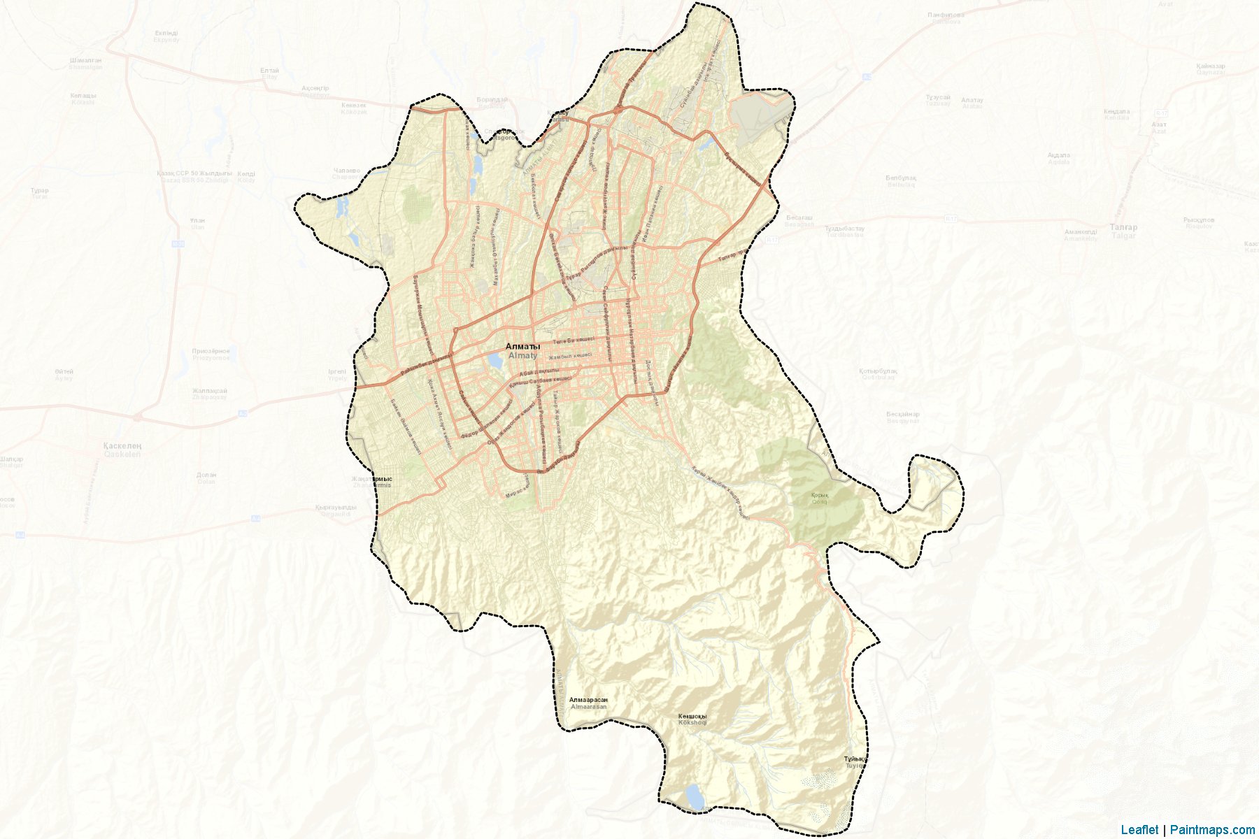 Muestras de recorte de mapas Almaty (Almaty City)-2