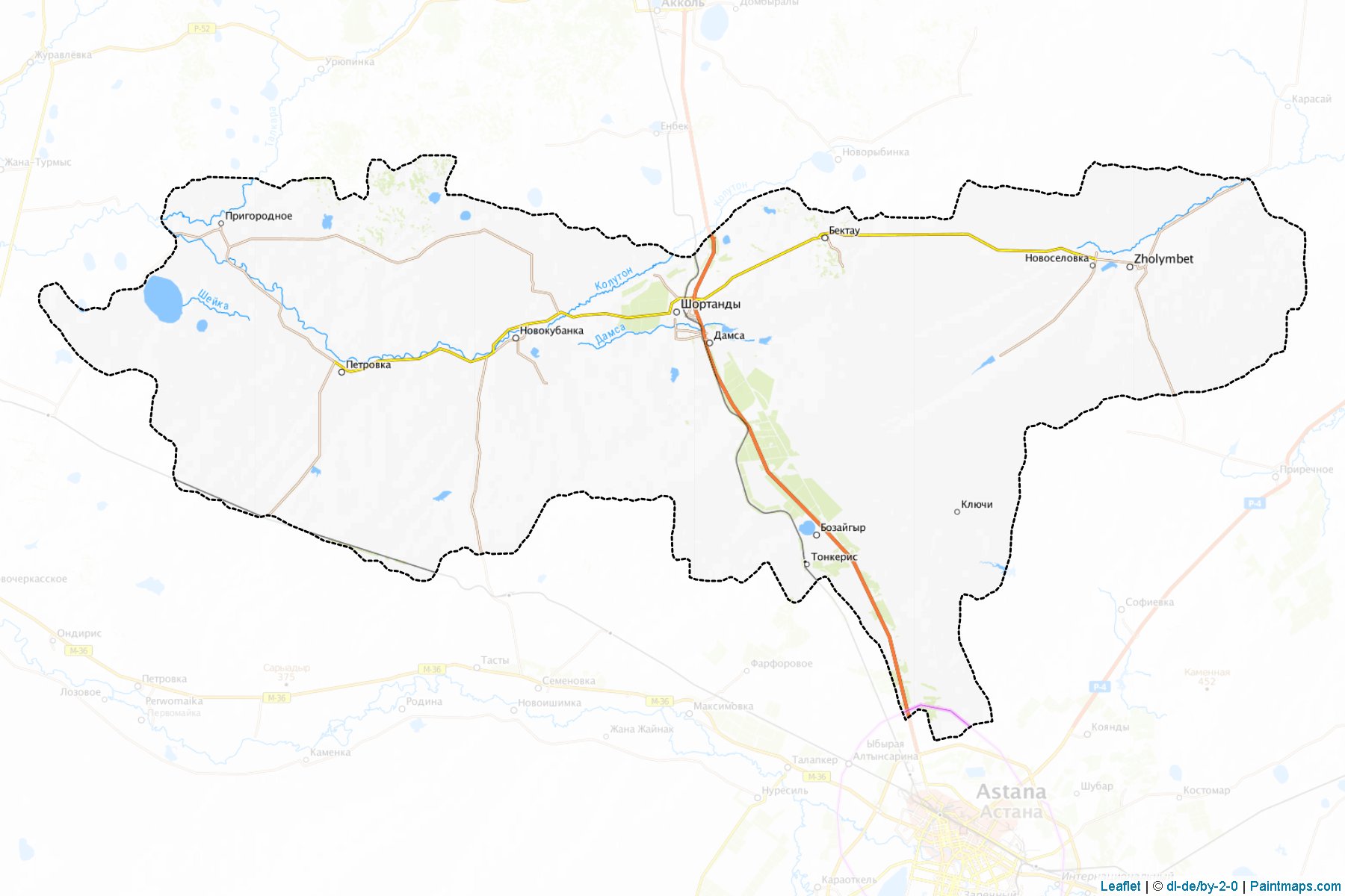 Muestras de recorte de mapas Shortandinskiy (Aqmola)-1