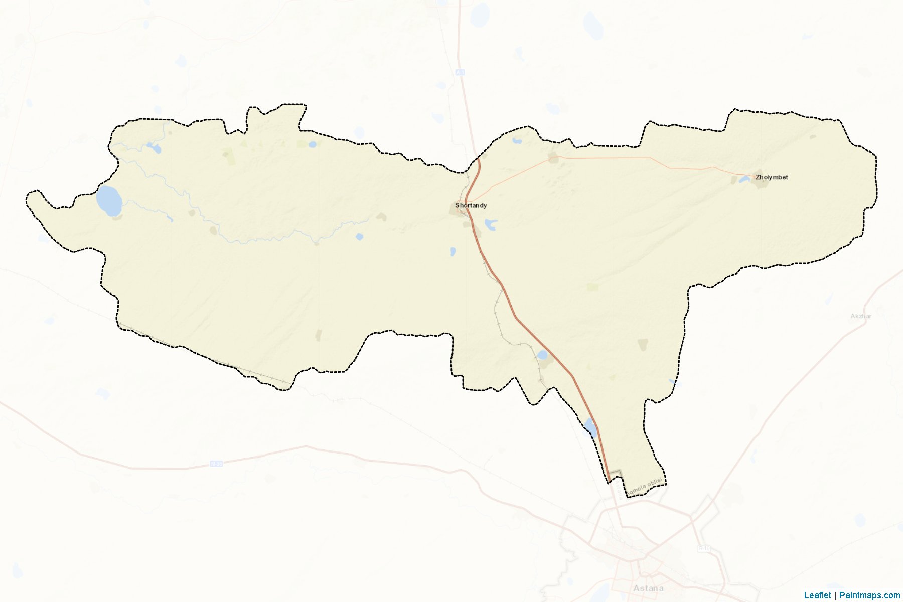 Muestras de recorte de mapas Shortandinskiy (Aqmola)-2