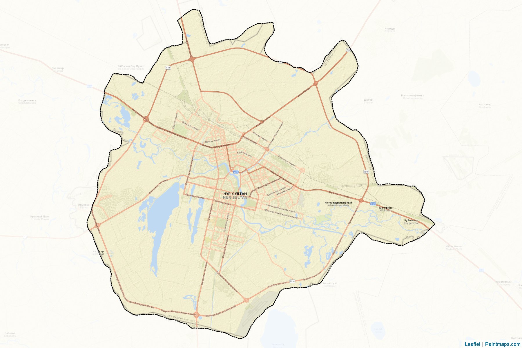 Muestras de recorte de mapas Tselinogradskiy (Astana)-2