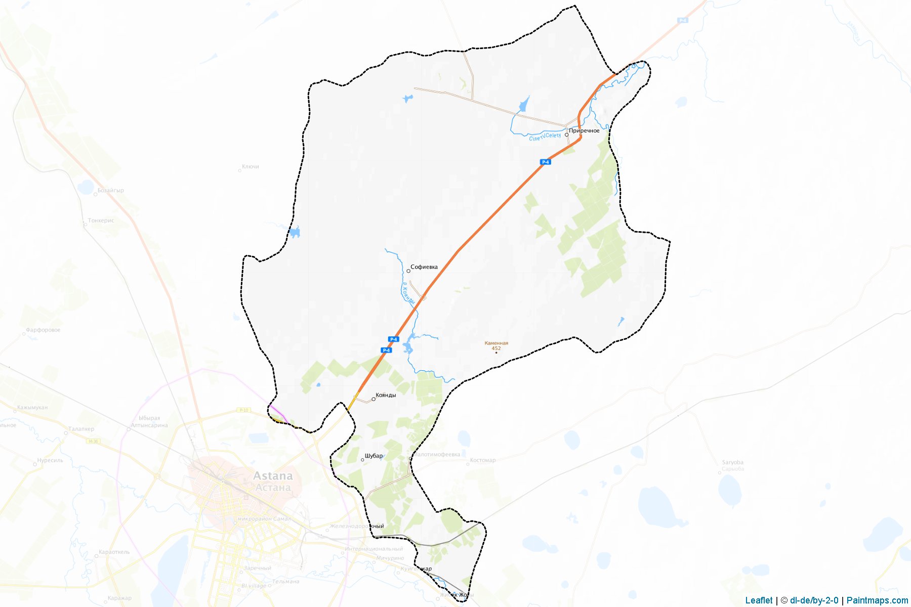 Muestras de recorte de mapas Tselinogradskiy (Aqmola)-1