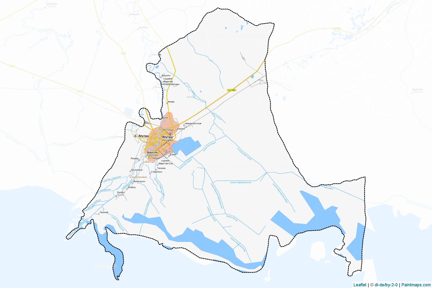 Muestras de recorte de mapas Atyrau (Atyrau)-1