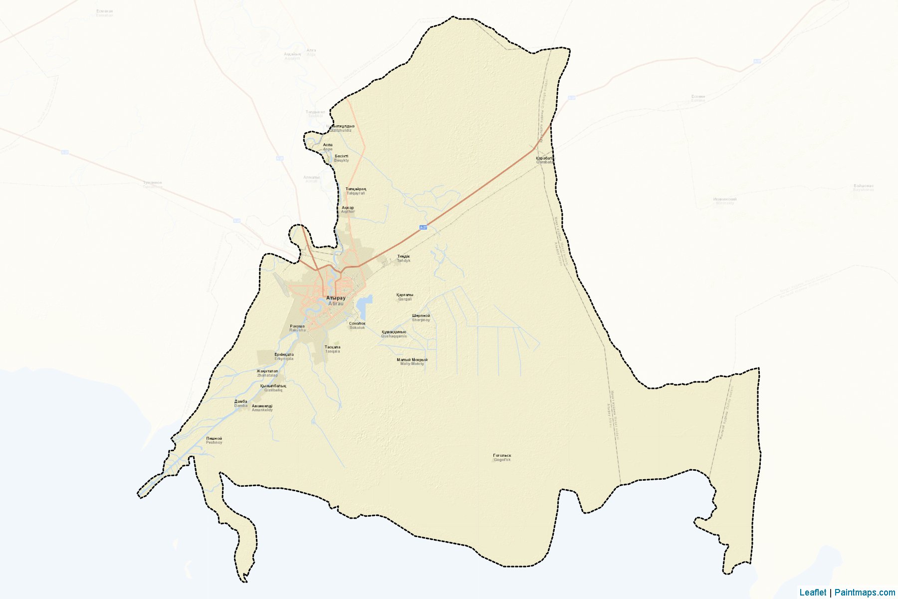 Muestras de recorte de mapas Atyrau (Atyrau)-2