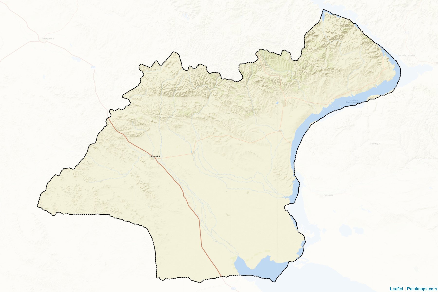 Muestras de recorte de mapas Kokpektinskiy (East Kazakhstan)-2