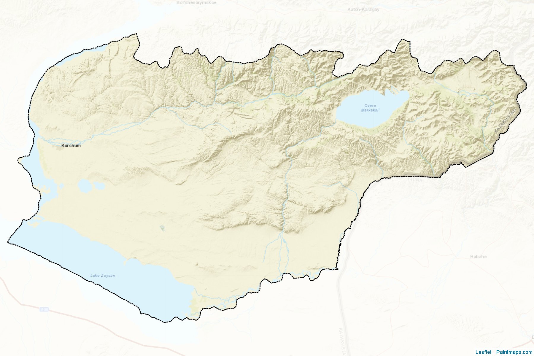 Muestras de recorte de mapas Kurchumskiy (East Kazakhstan)-2