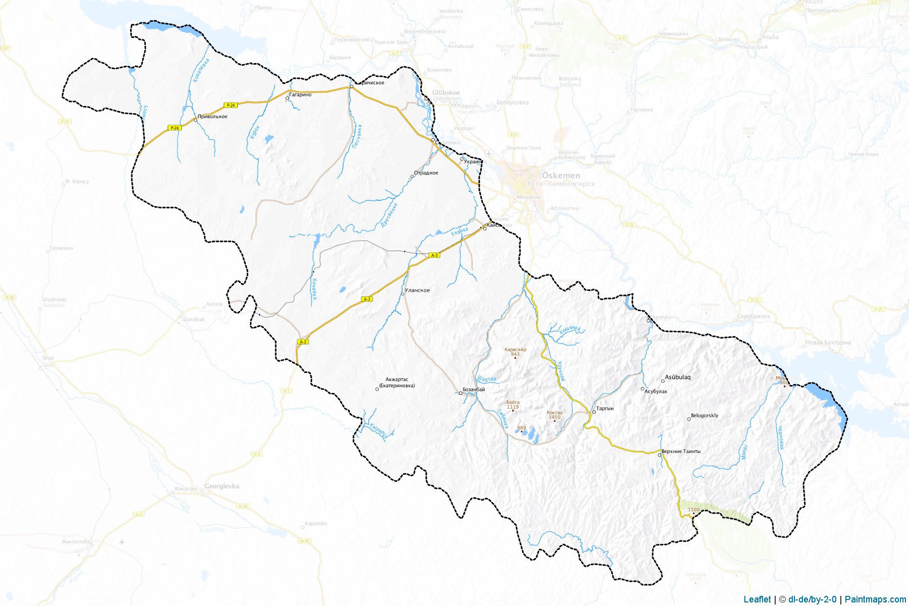 Muestras de recorte de mapas Ulanskiy (East Kazakhstan)-1