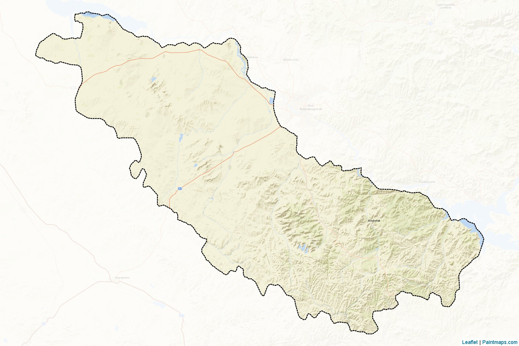 Muestras de recorte de mapas Ulanskiy (East Kazakhstan)-2