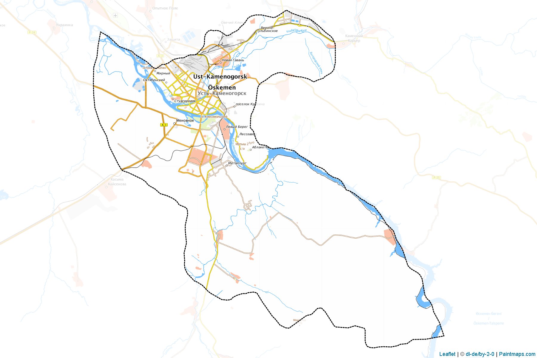 Muestras de recorte de mapas Ulanskiy (East Kazakhstan)-1