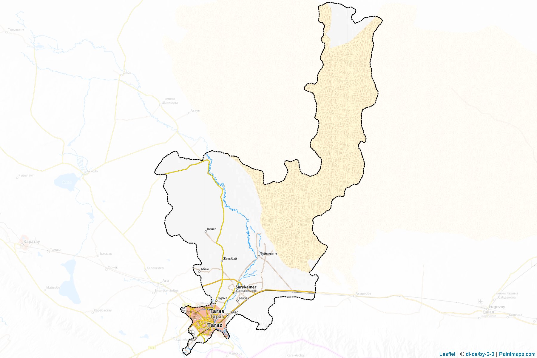 Muestras de recorte de mapas Bayzakskiy (Zhambyl)-1