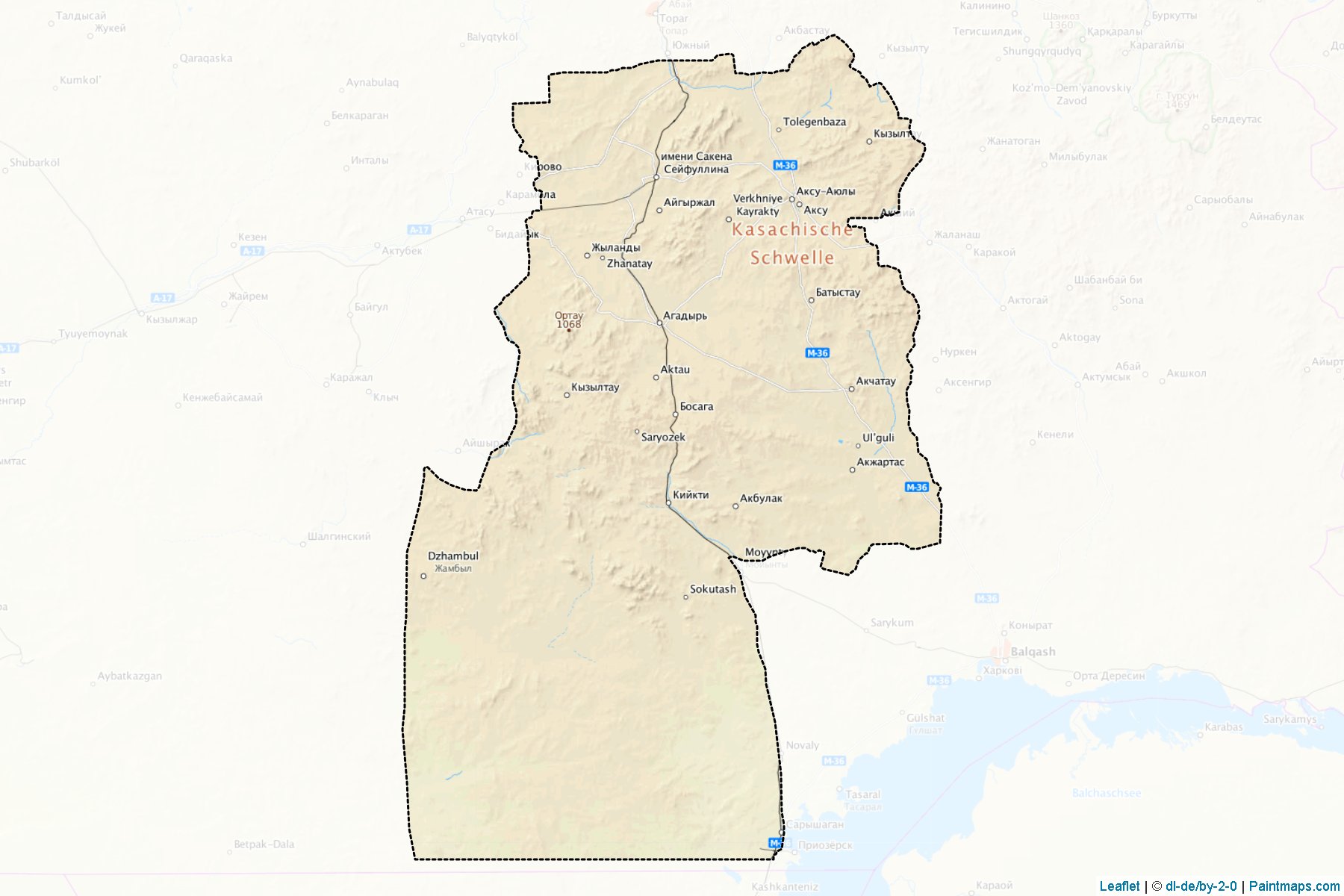 Muestras de recorte de mapas Shetskiy (Qaraghandy)-1