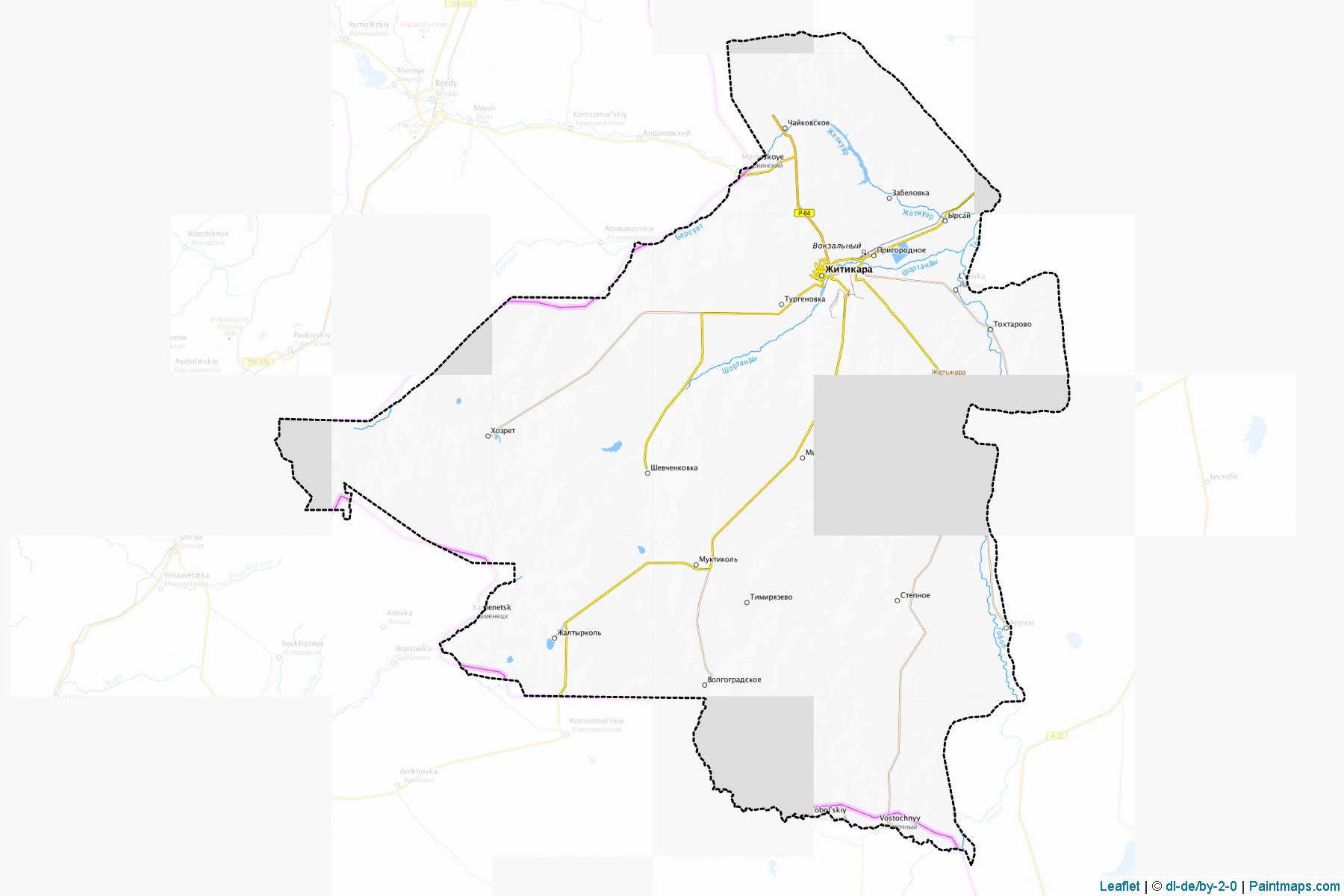 Muestras de recorte de mapas Zhitikarinskiy (Qostanay)-1