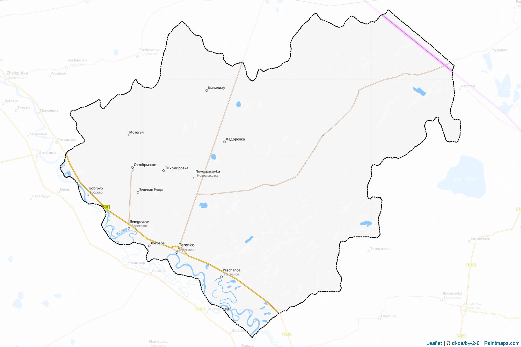 Muestras de recorte de mapas Kachirskiy (Pavlodar)-1