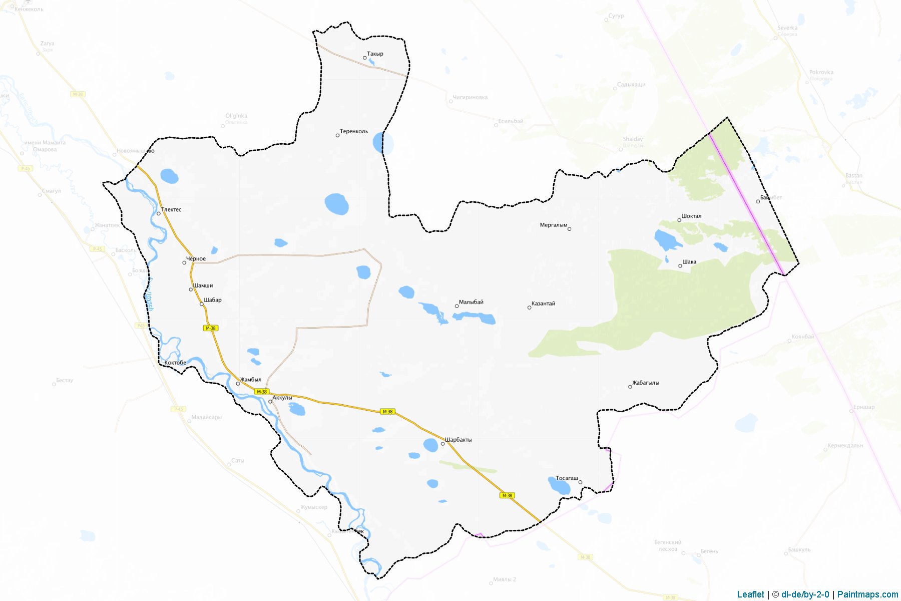 Muestras de recorte de mapas Lebyazhinskiy (Pavlodar)-1