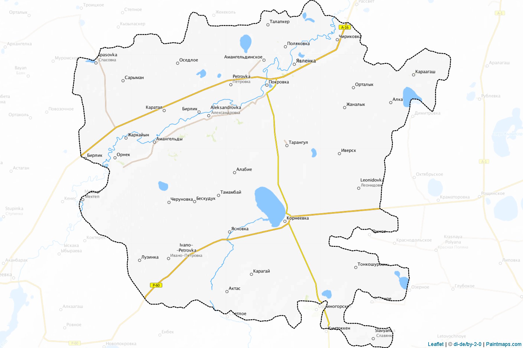 Muestras de recorte de mapas Esil`skiy (North Kazakhstan)-1