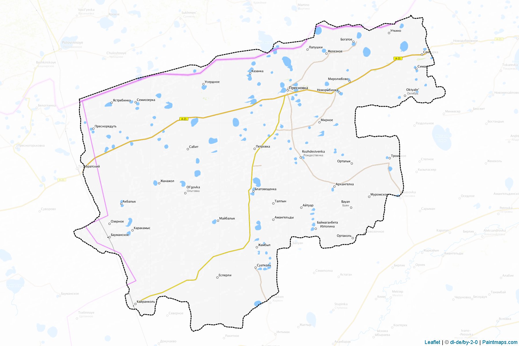 Muestras de recorte de mapas Zhambylskiy (North Kazakhstan)-1