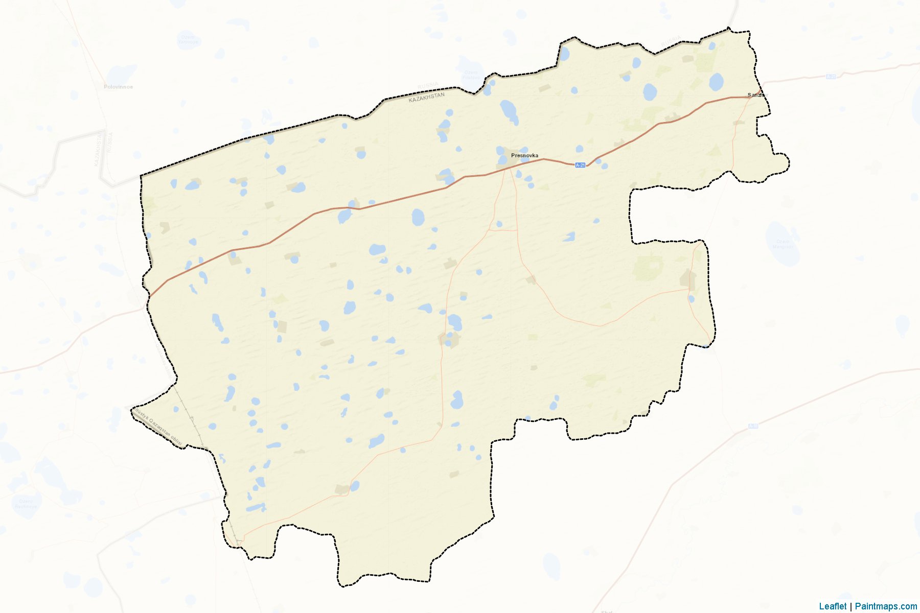 Muestras de recorte de mapas Zhambylskiy (North Kazakhstan)-2