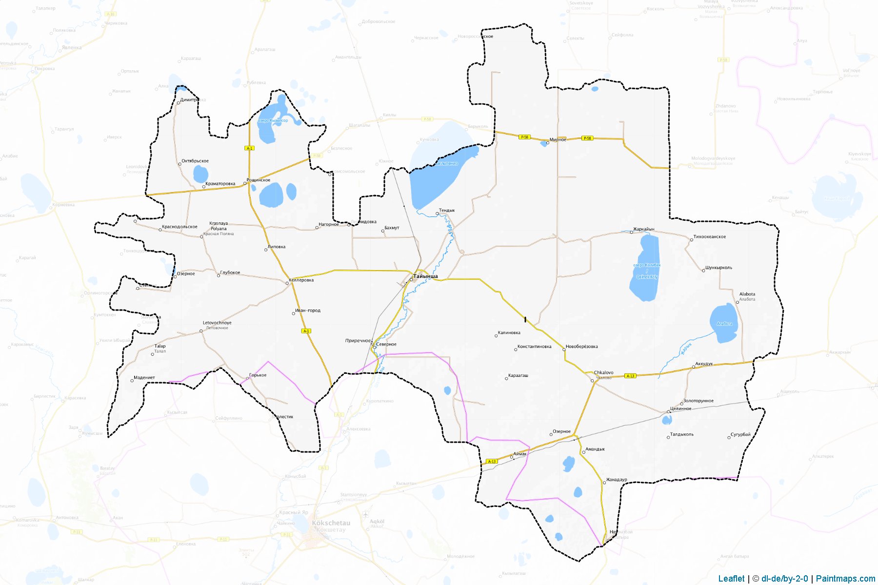 Muestras de recorte de mapas Taiynshinskiy (North Kazakhstan)-1