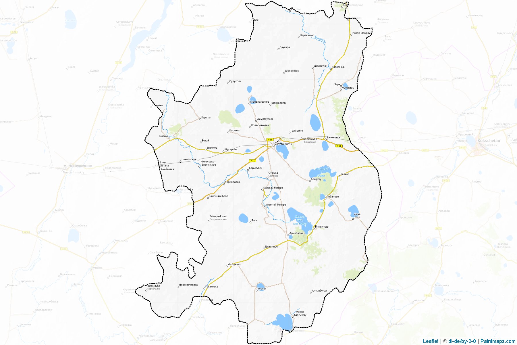 Muestras de recorte de mapas Ayyrtauskiy (North Kazakhstan)-1