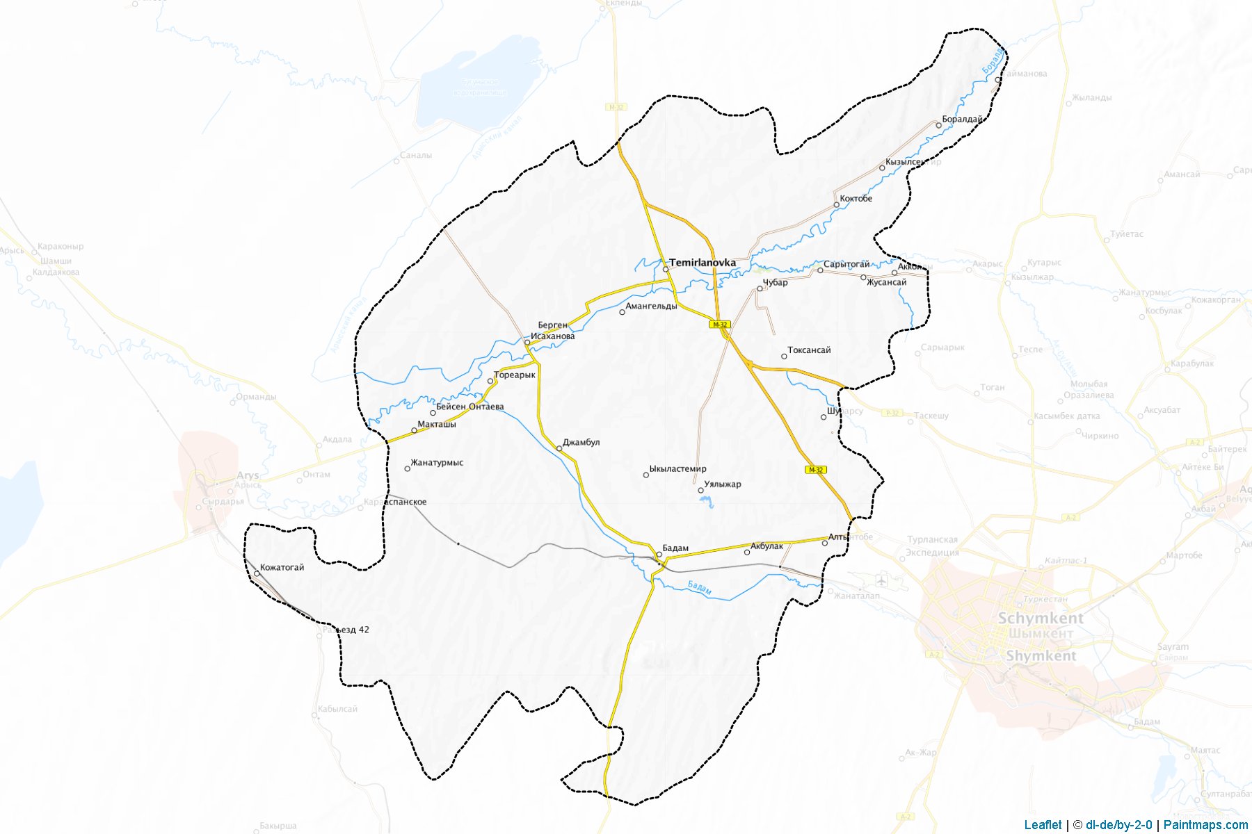 Muestras de recorte de mapas Ordabasynskiy (South Kazakhstan)-1