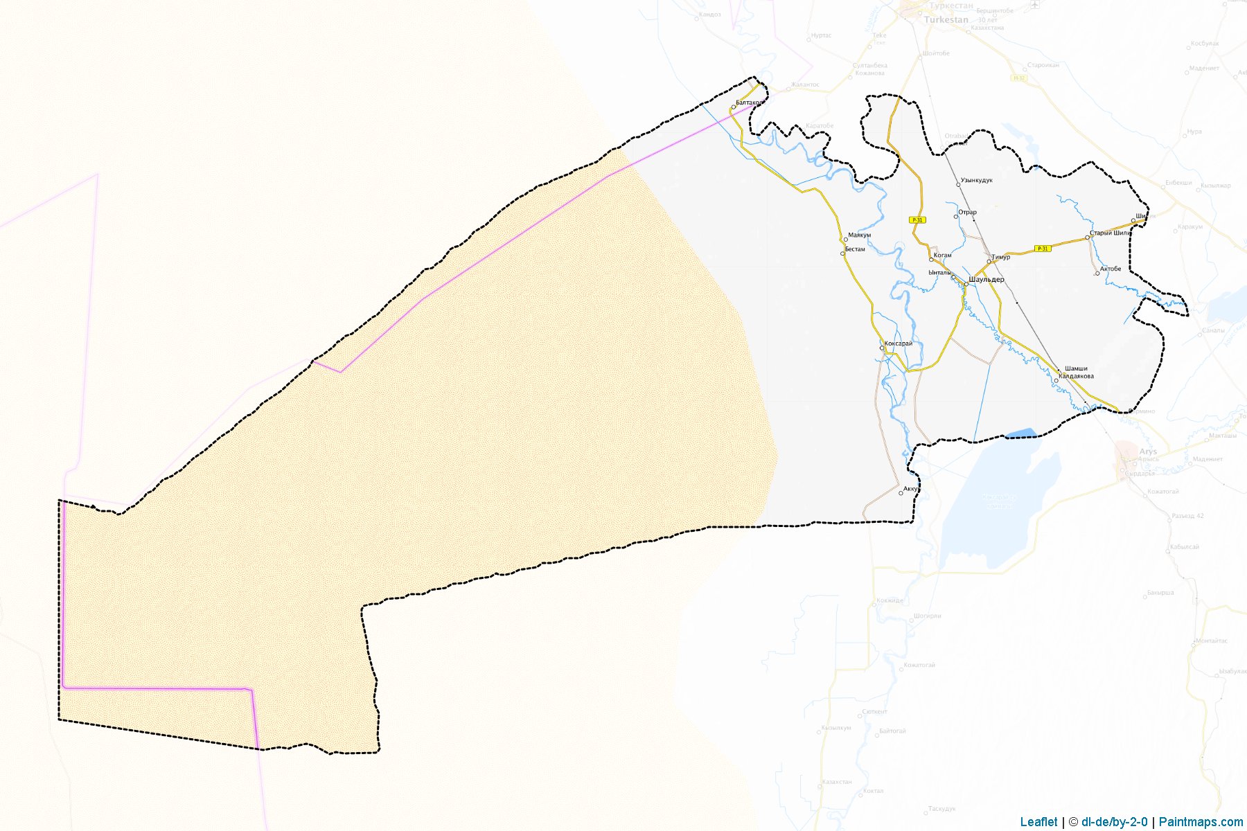 Otyrar (Ongtustik Qazaqstan) Map Cropping Samples-1