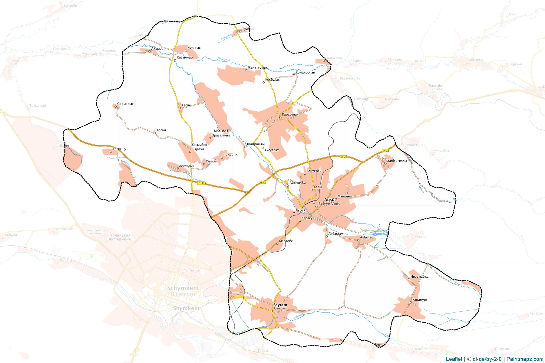 Muestras de recorte de mapas Sayramskiy (South Kazakhstan)-1