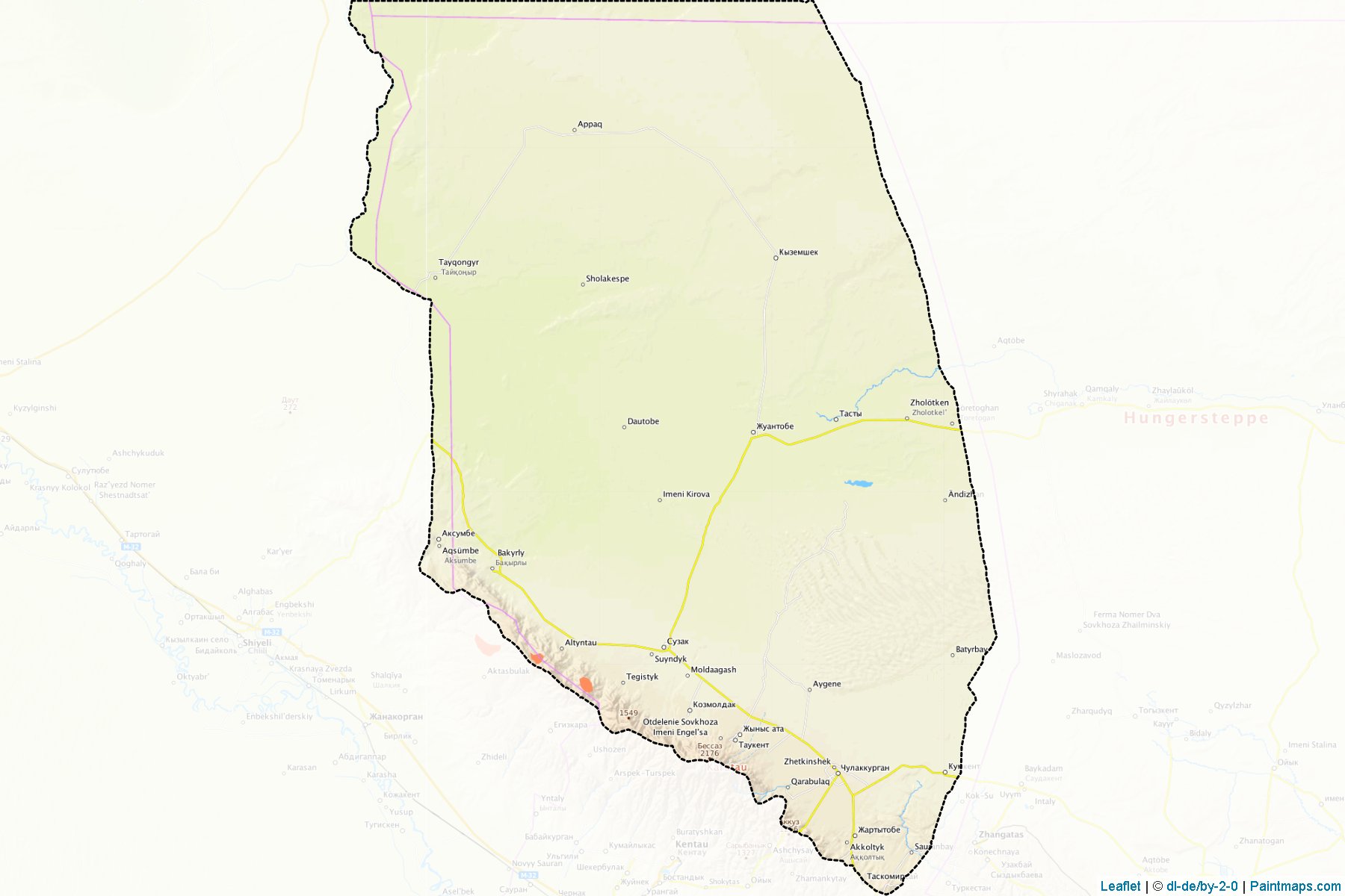 Muestras de recorte de mapas Suzakskiy (South Kazakhstan)-1