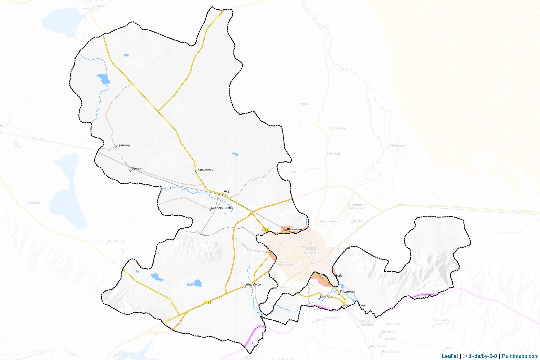 Muestras de recorte de mapas Zhambylskiy (Zhambyl)-1