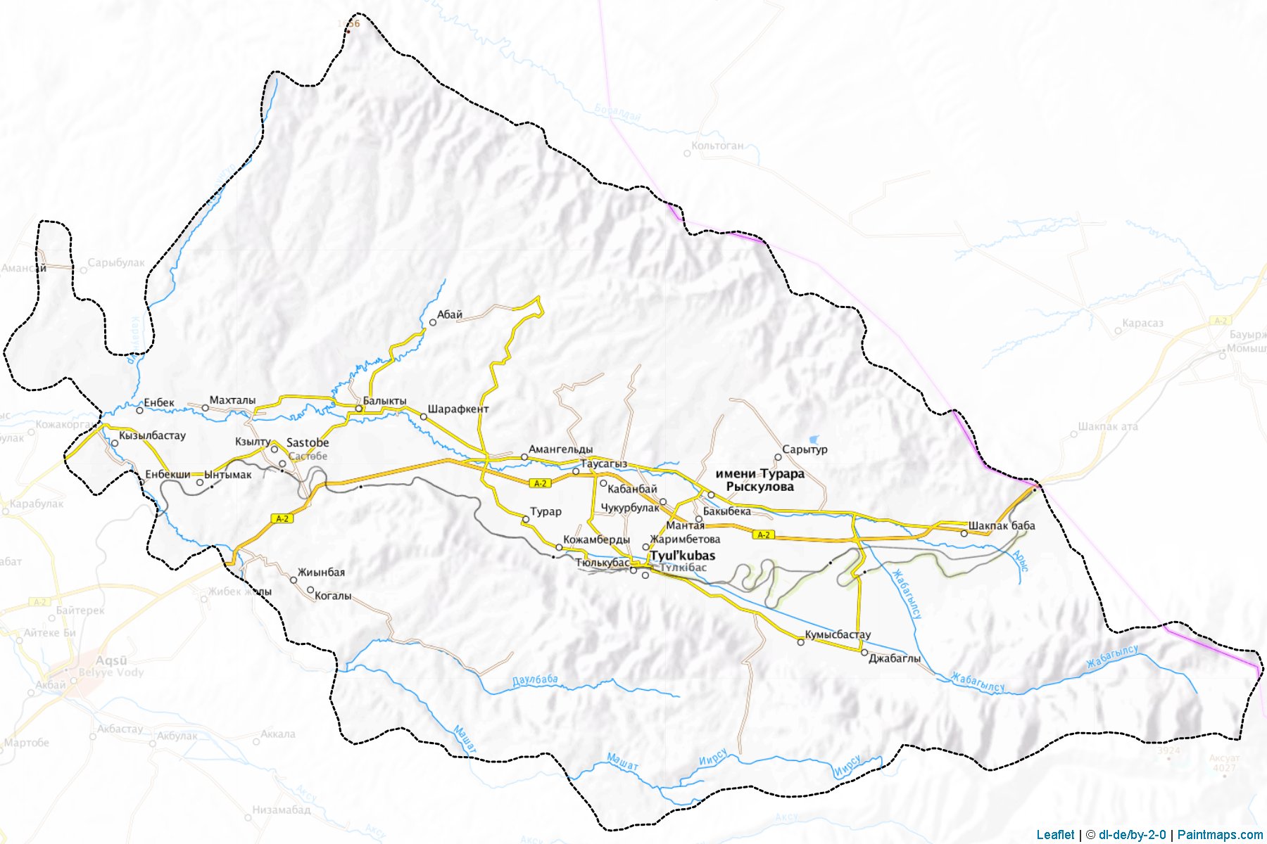 Muestras de recorte de mapas Tyul`kubaskiy (South Kazakhstan)-1