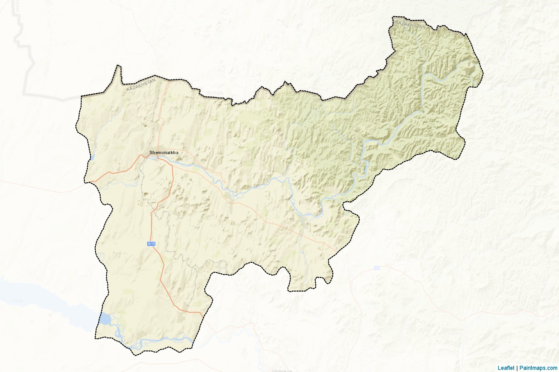 Muestras de recorte de mapas Shemonaikhinskiy (East Kazakhstan)-2