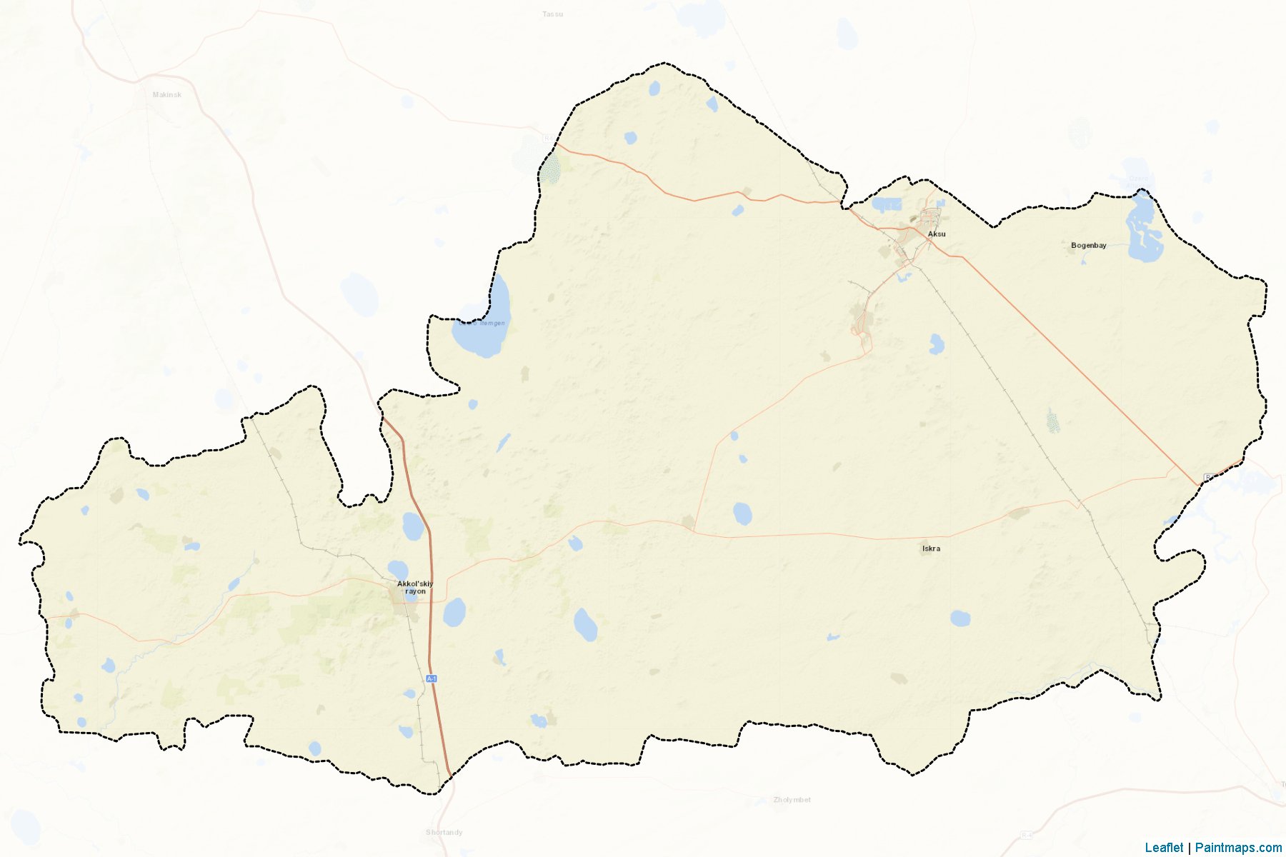 Muestras de recorte de mapas Akkol`skiy (Aqmola)-2