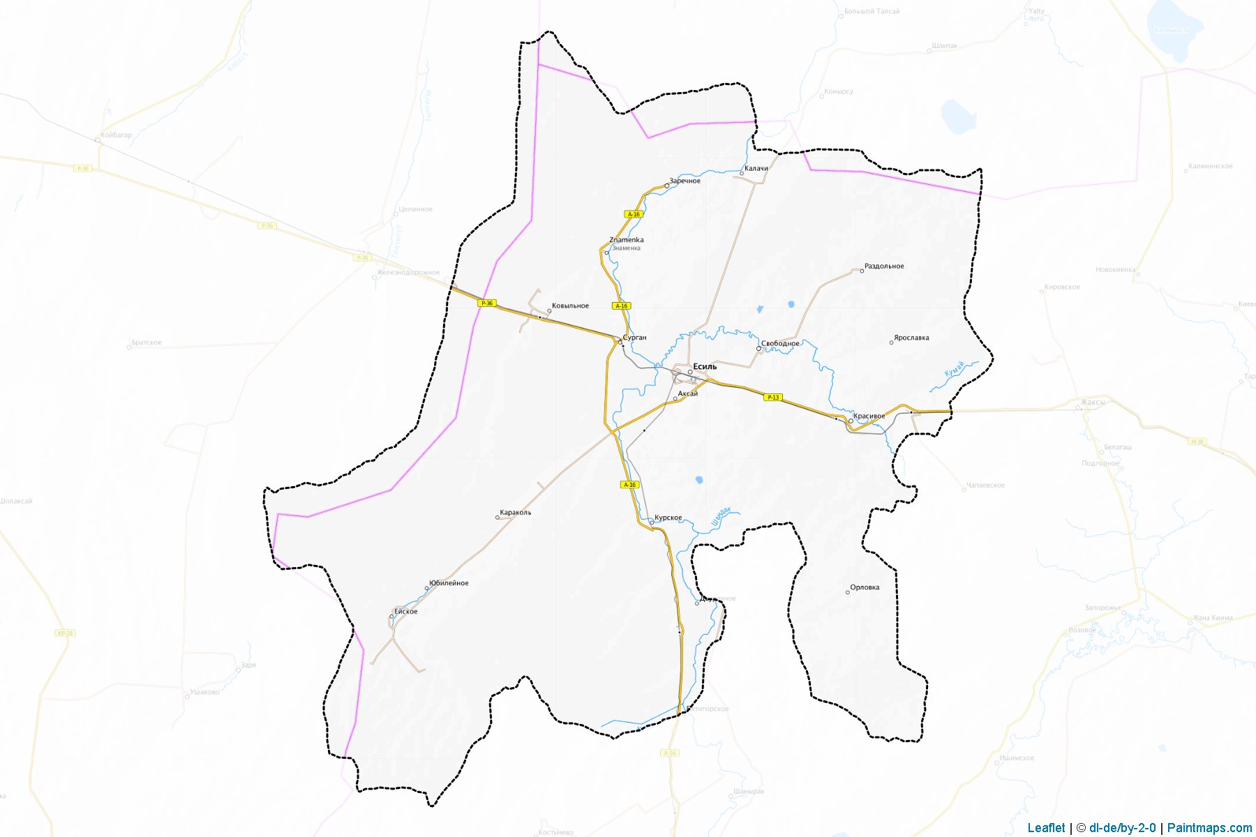 Muestras de recorte de mapas Esil`skiy (Aqmola)-1